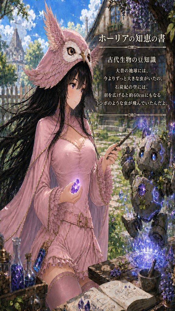 ホーリアの魔法庭園とゴーレム 壁紙&イラストセット【知恵の書付き】