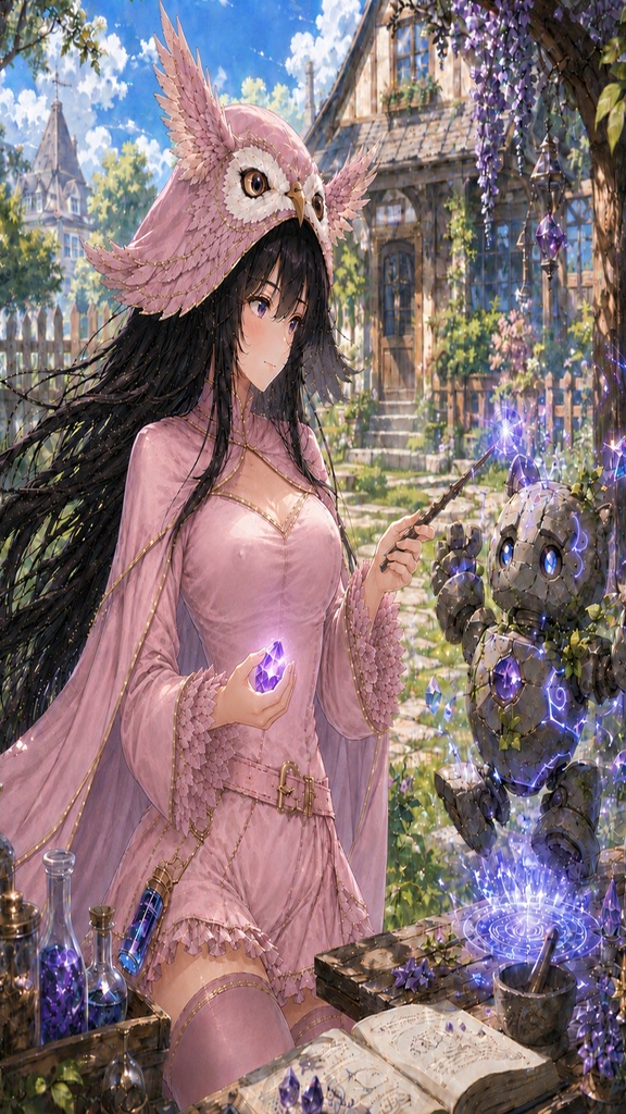 ホーリアの魔法庭園とゴーレム 壁紙&イラストセット【知恵の書付き】