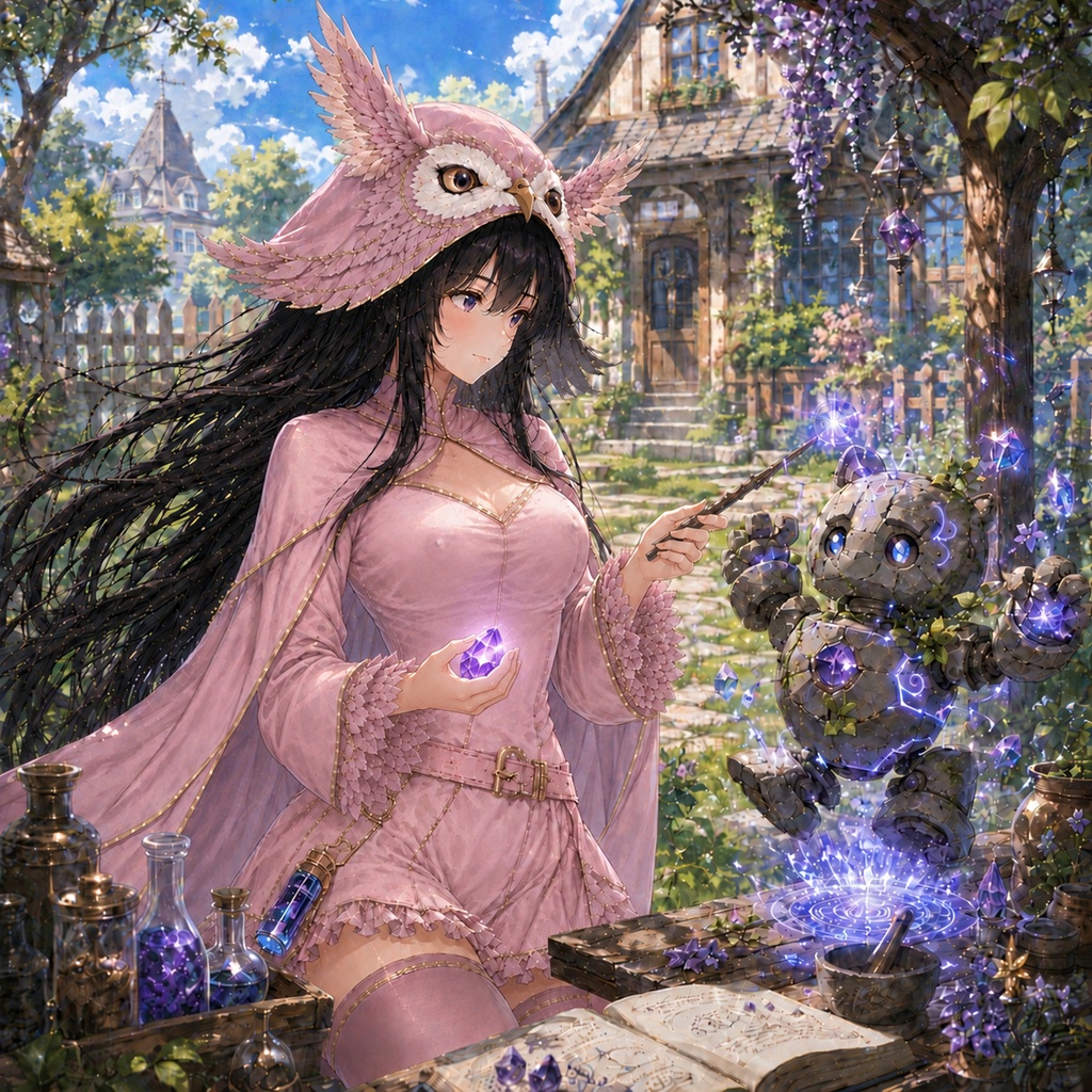 ホーリアの魔法庭園とゴーレム 壁紙＆イラストセット【知恵の書付き】