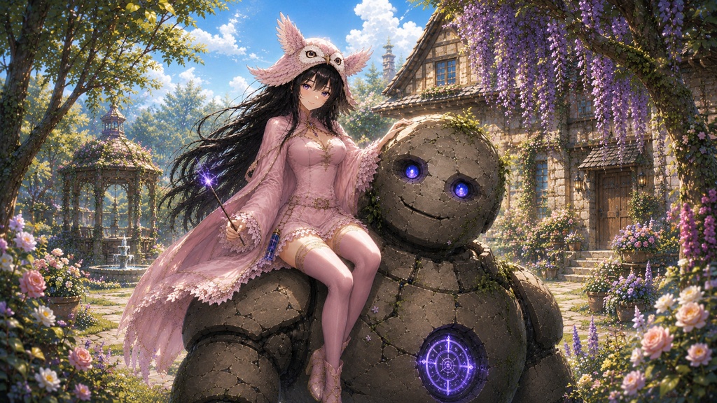 ホーリアの魔法庭園とゴーレム 壁紙&イラストセット【知恵の書付き】