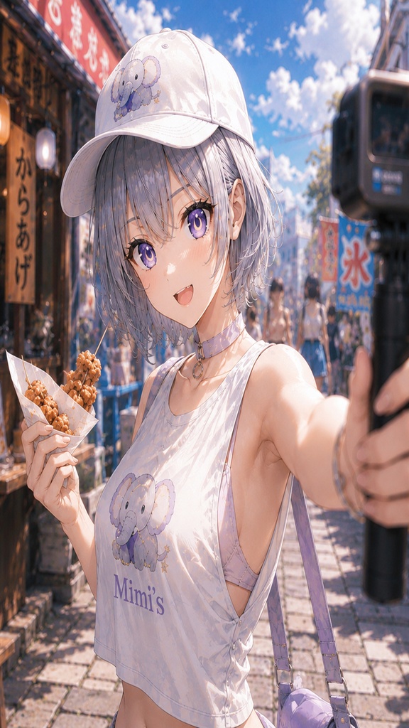 月詠ミミ 夏の食べ歩きVlog 壁紙セット