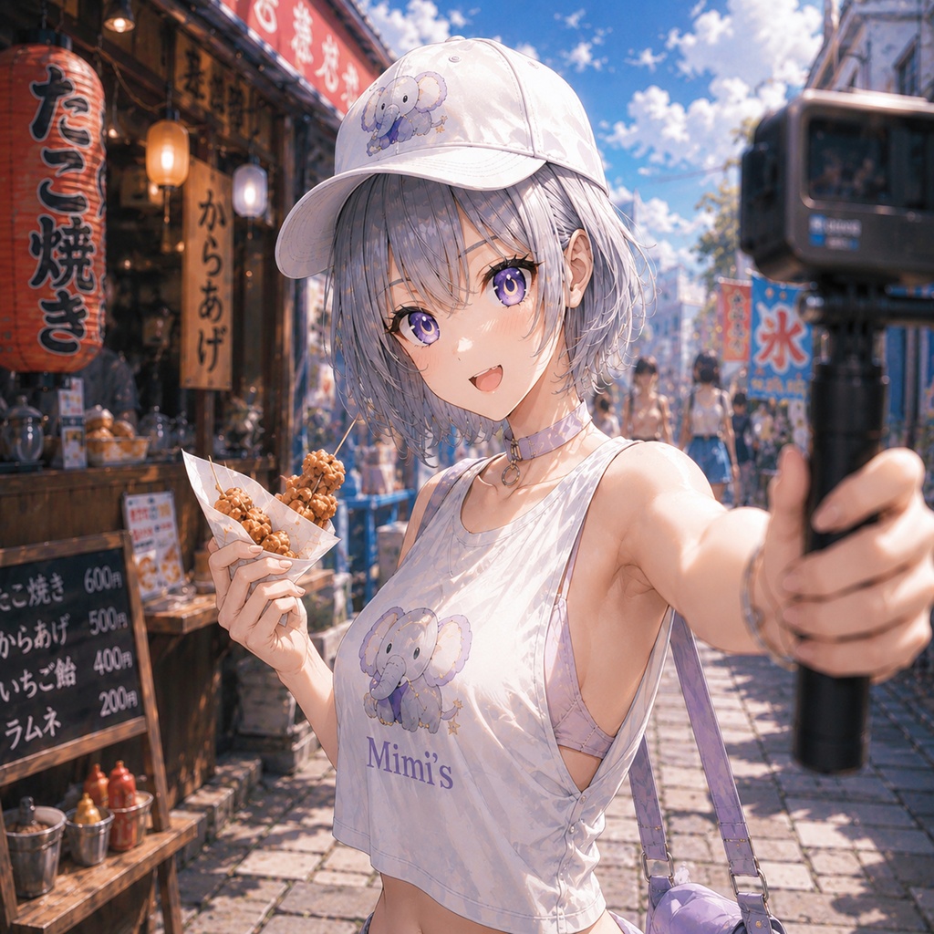 月詠ミミ 夏の食べ歩きVlog 壁紙セット