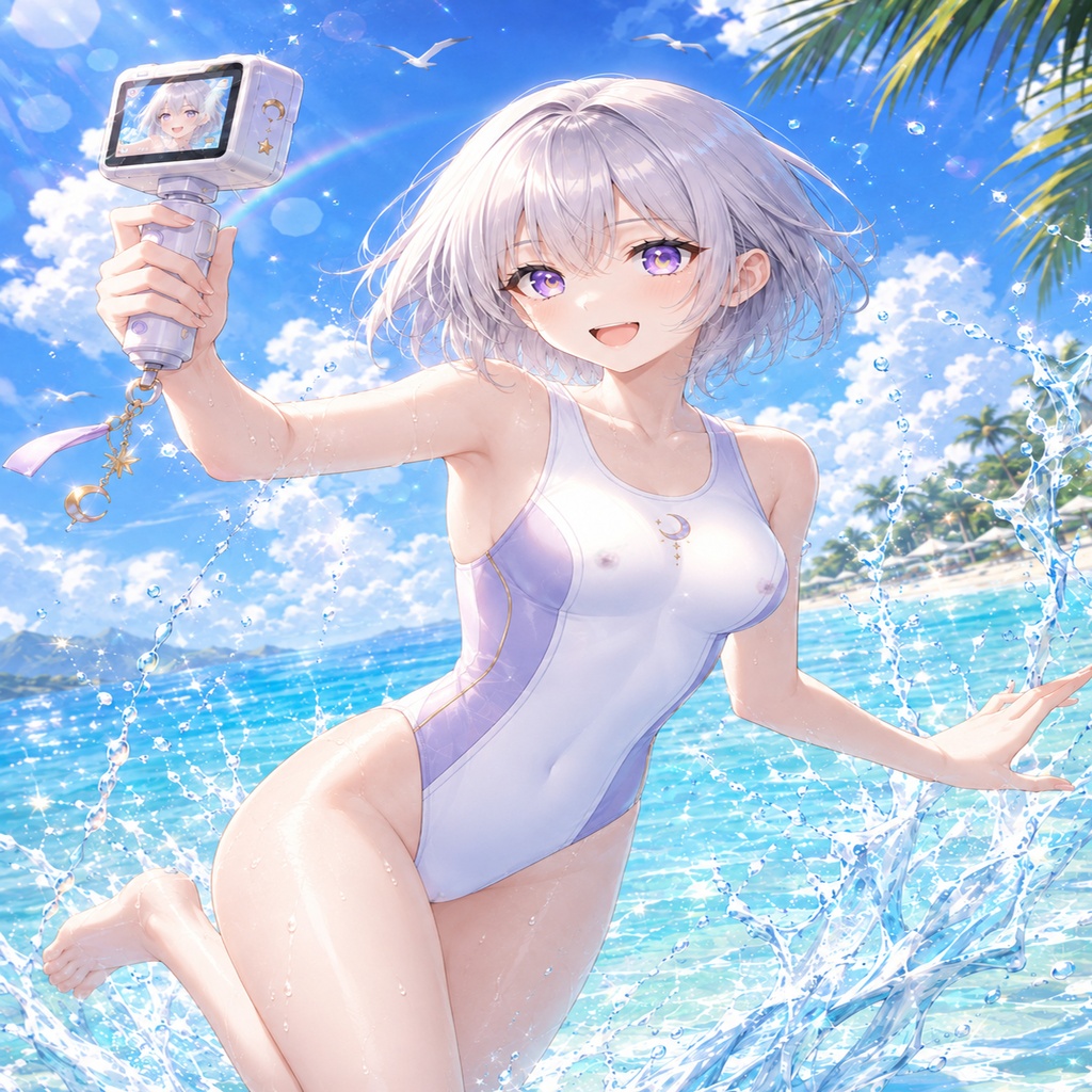 月詠ミミ 夏の競泳水着Vlog 壁紙セット