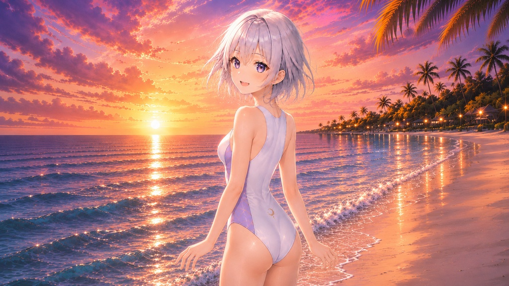 月詠ミミ 夏の競泳水着Vlog 壁紙セット