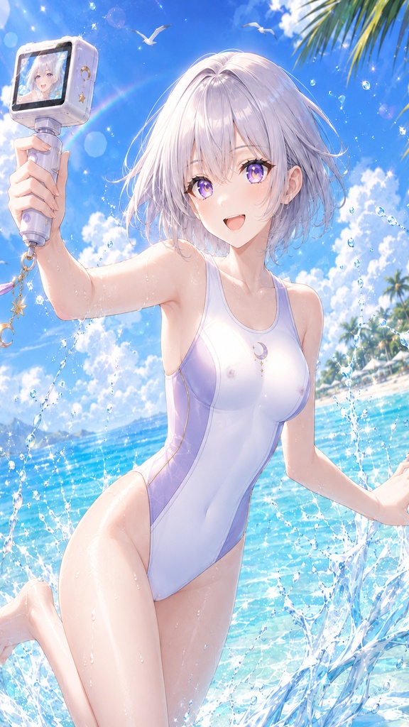 月詠ミミ 夏の競泳水着Vlog 壁紙セット