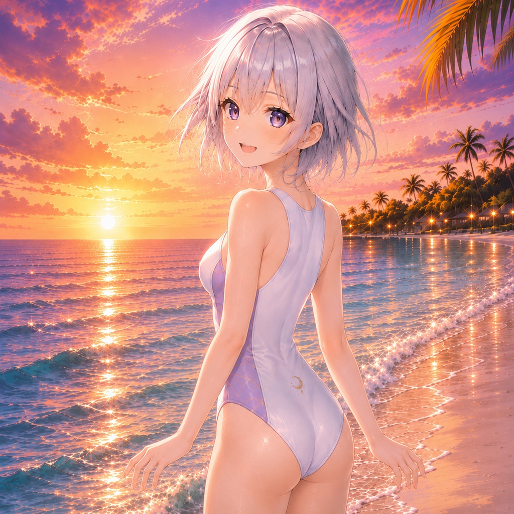 月詠ミミ 夏の競泳水着Vlog 壁紙セット