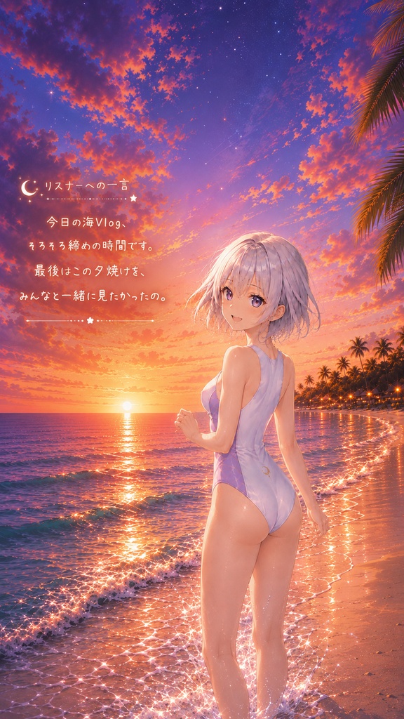 月詠ミミ 夏の競泳水着Vlog 壁紙セット