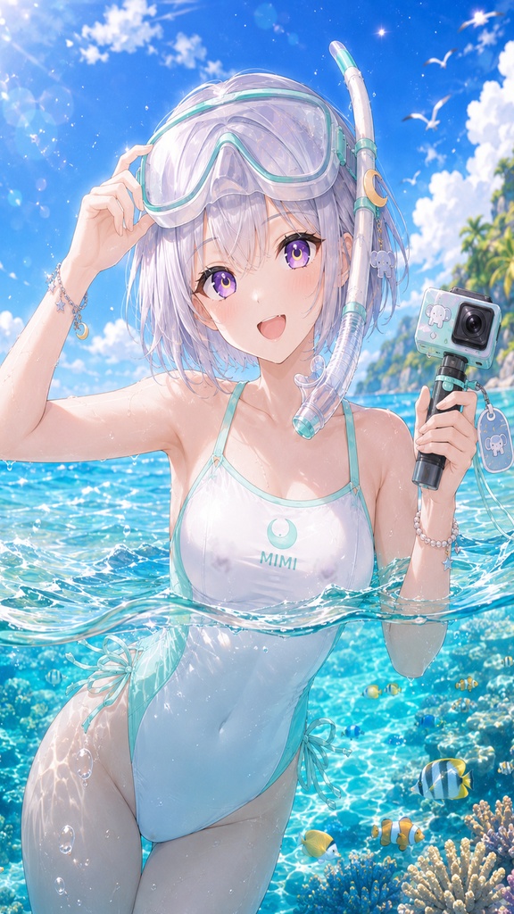 月詠ミミ 夏のシュノーケリングVlog 壁紙セット