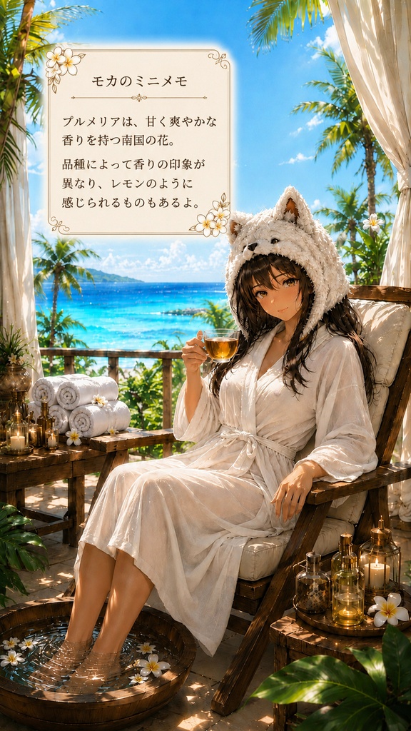 モカちゃんと南国スパ 壁紙セット