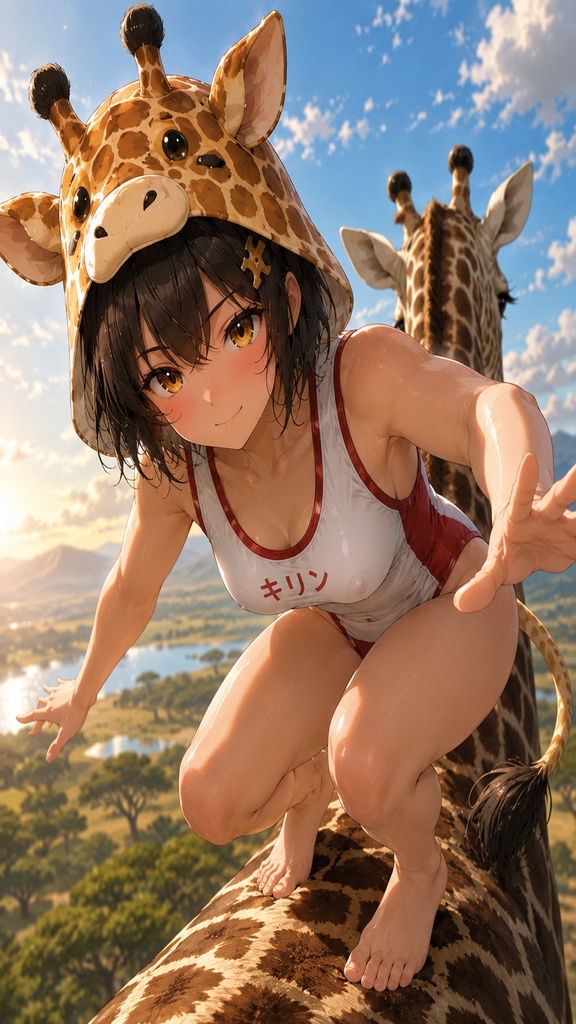 キリンちゃん サバンナのバランス修行 壁紙セット