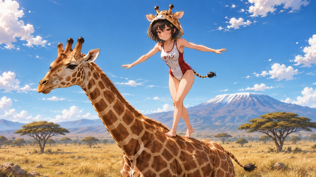 キリンちゃん サバンナのバランス修行 壁紙セット