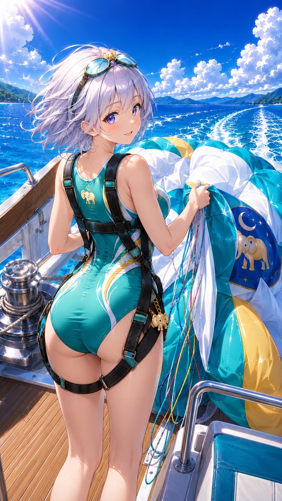 月詠ミミ 競泳水着パラセーリング 壁紙セット