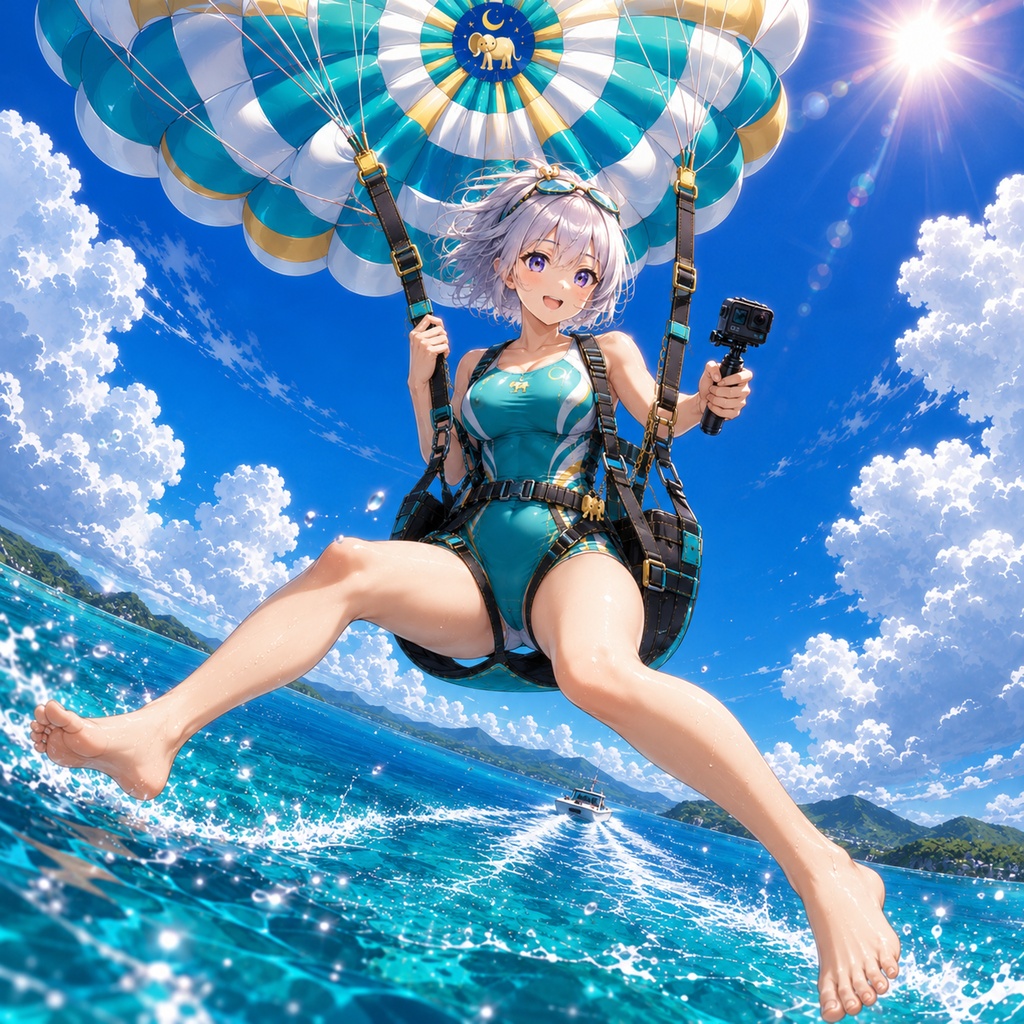 月詠ミミ 競泳水着パラセーリング 壁紙セット