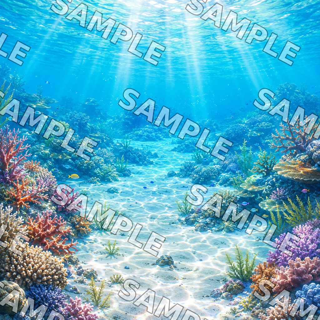 幻想の海中世界 背景素材&壁紙セット