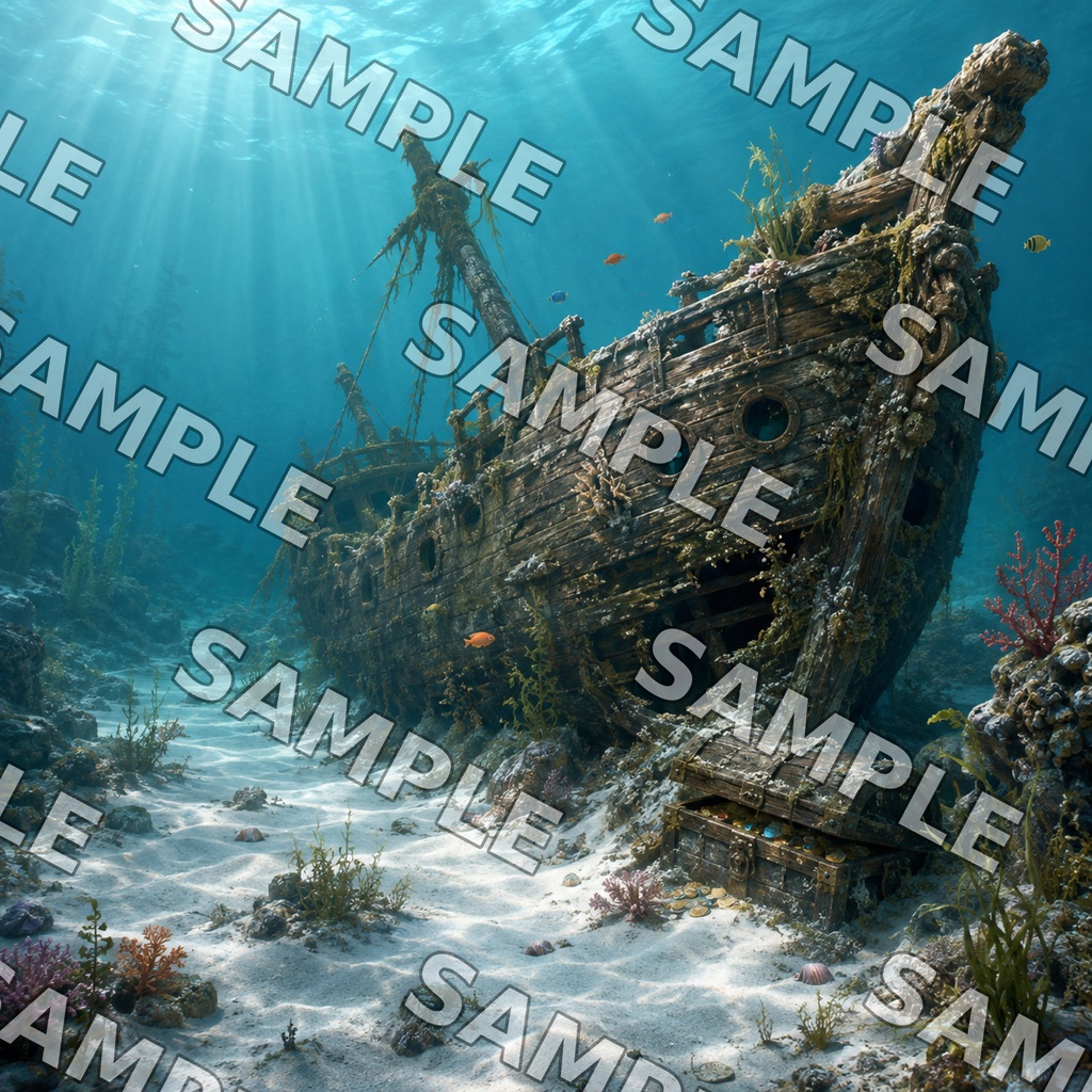 幻想の海中世界 背景素材&壁紙セット
