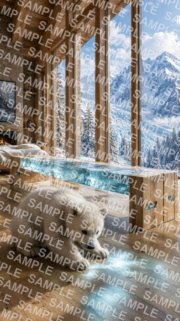 小さな動物たちとレジン家具の壁紙セット Vol.3