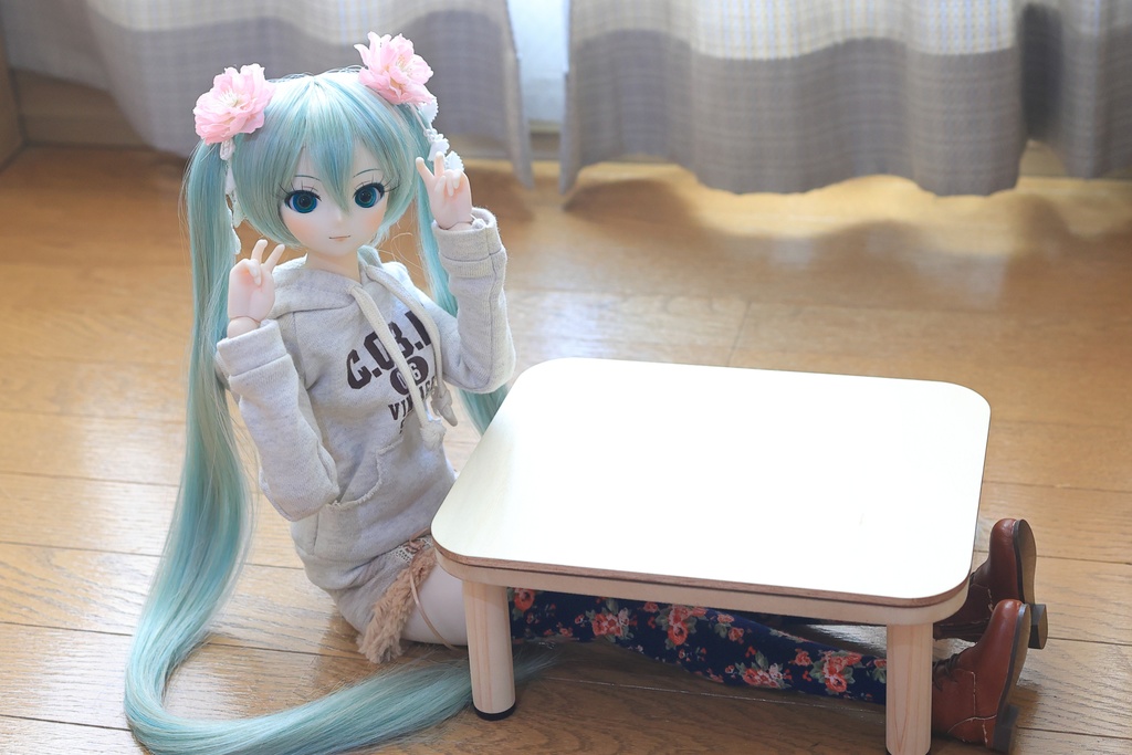 リバーシブル天板のコタツにもなるローテーブル