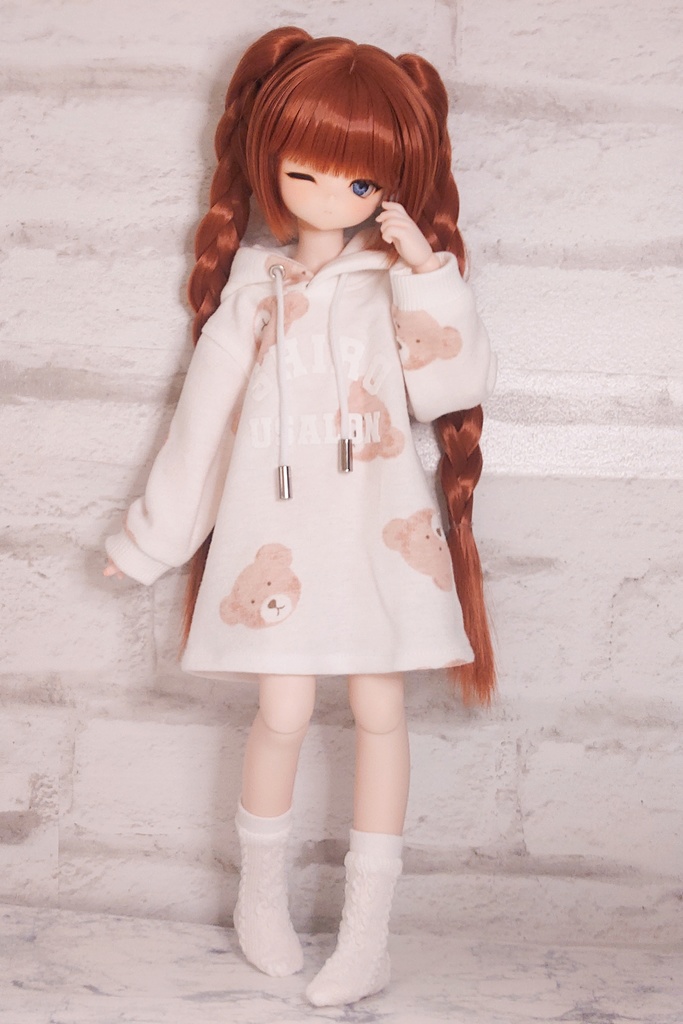 【MDD】ベアプリントパーカーワンピセット