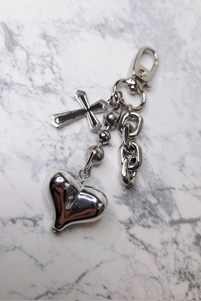 メタルハートキーホルダー