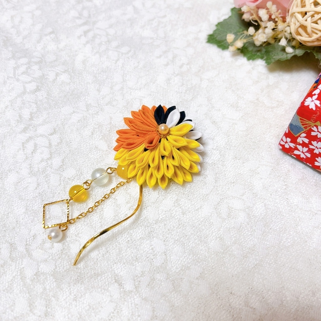 【とうらぶ】つまみ細工 2ways ヘアクリップ&ブローチピン 三条派 太刀