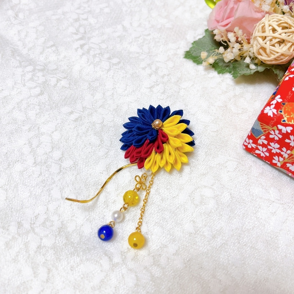 【とうらぶ】つまみ細工 2ways ヘアクリップ&ブローチピン 三条派 太刀