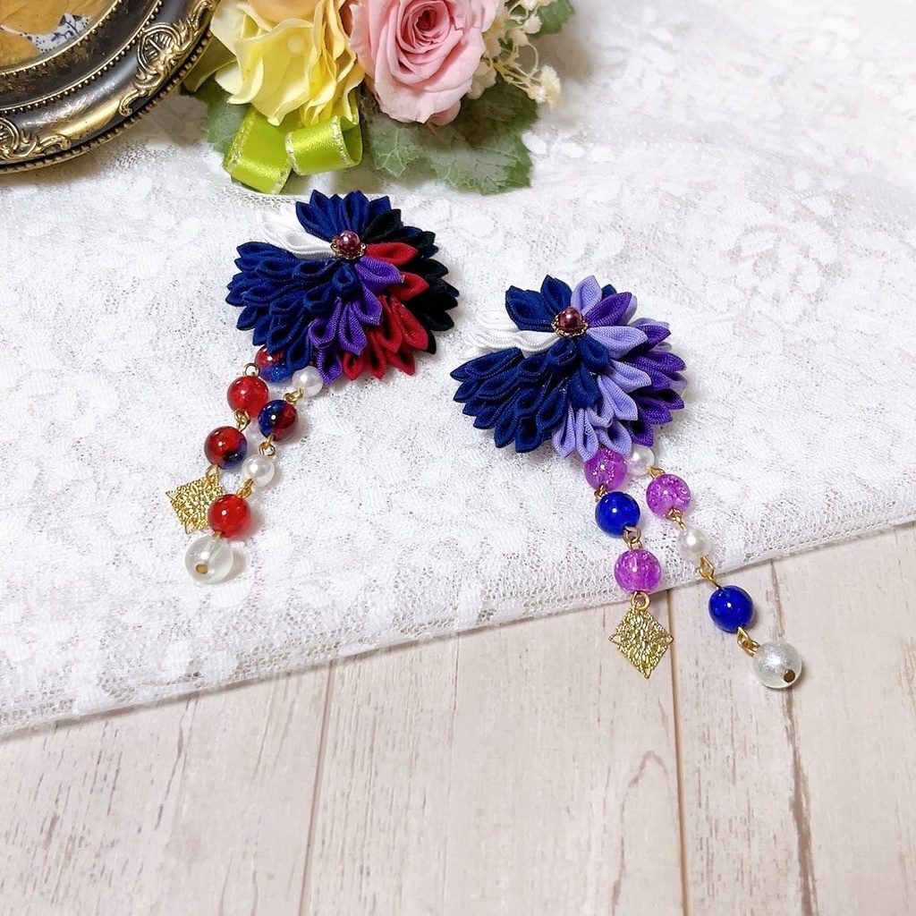 【とうらぶ】つまみ細工 2ways ヘアクリップ&ブローチピン 粟田口 脇差