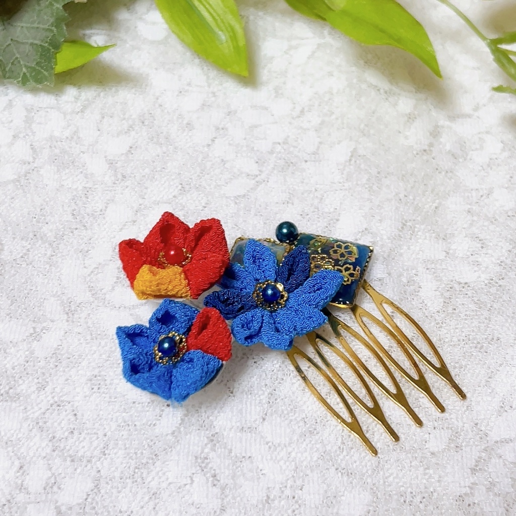 【とうらぶ】つまみ細工 ヘアコーム 左文字 短刀 打刀