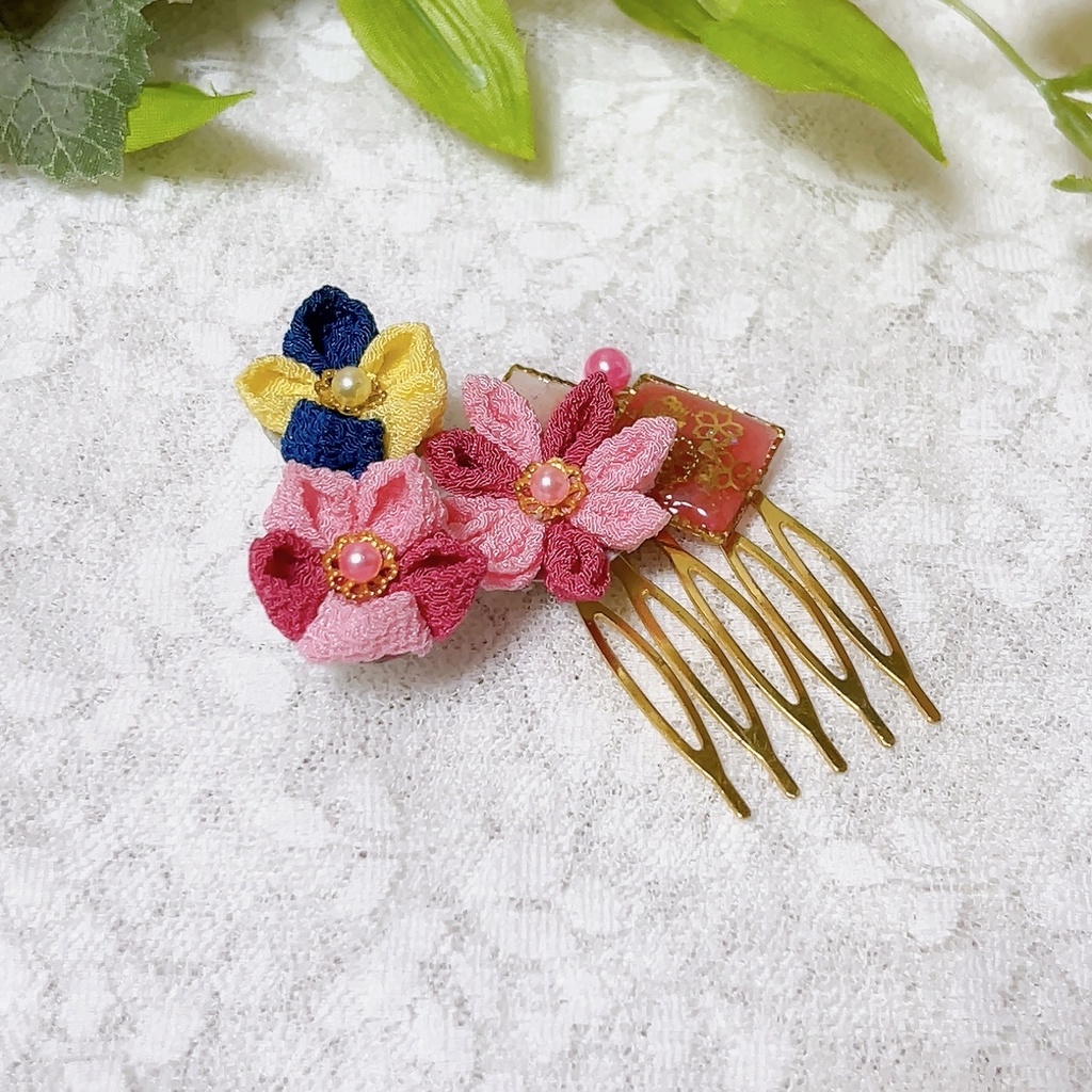 【とうらぶ】つまみ細工 ヘアコーム 左文字 短刀 打刀