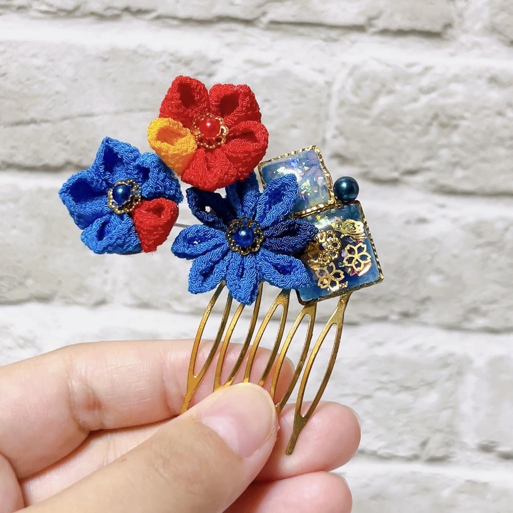 【とうらぶ】つまみ細工 ヘアコーム 左文字 短刀 打刀