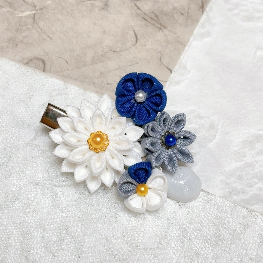 【】刀剣男士イメージ*つまみ細工のヘアクリップ