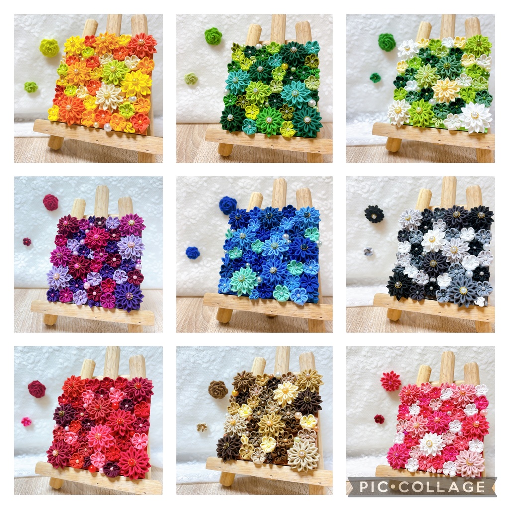 つまみ細工　アートパネル　ウェルカムボード　壁飾り　推し活