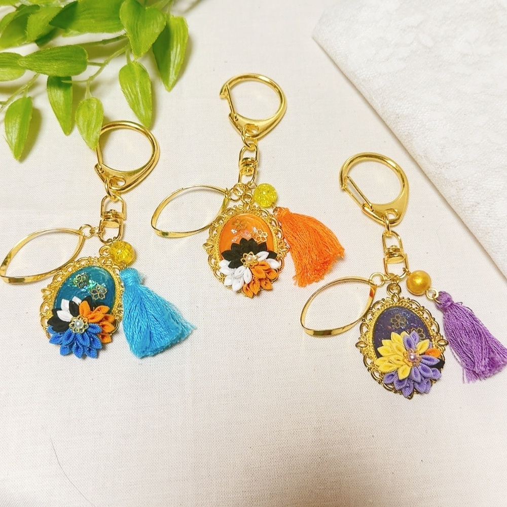 【刀剣乱舞】つまみ細工＊キーホルダー　虎徹兄弟