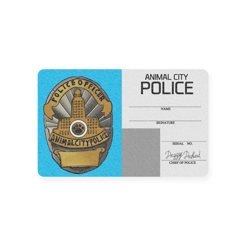アニマル市警ブランクIDカード