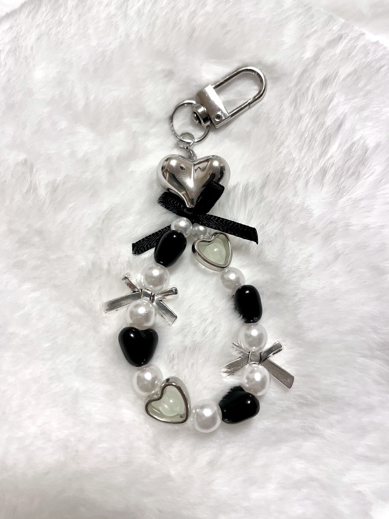 グリッター入りハートネームタグ