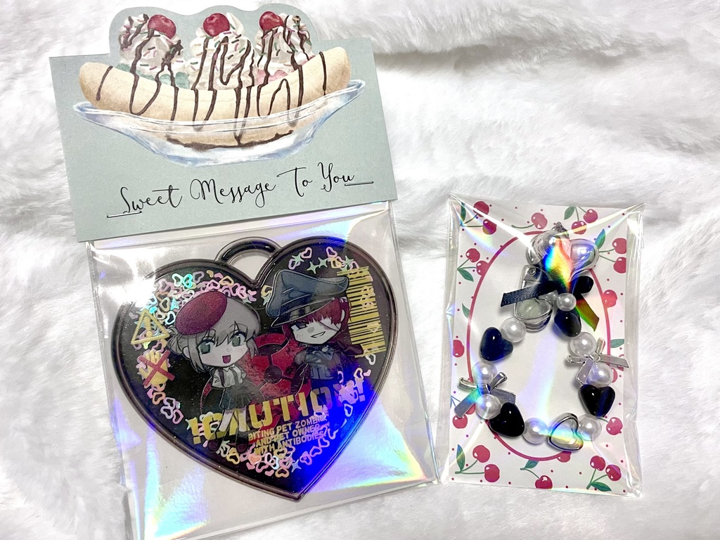 グリッター入りハートネームタグ