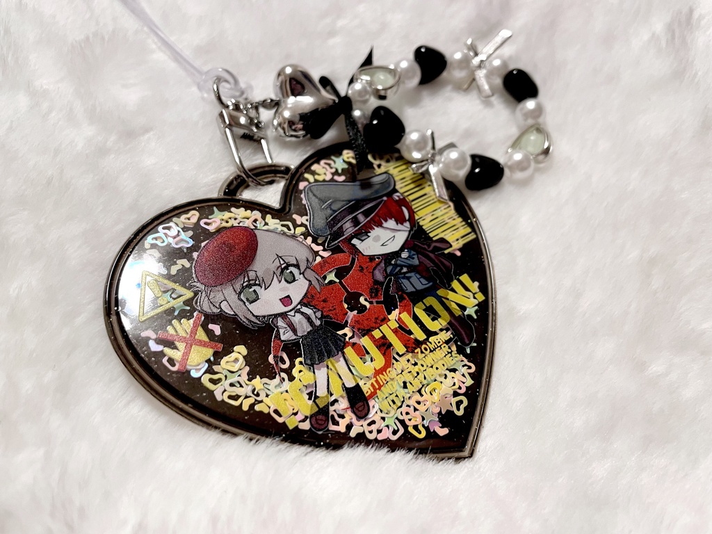 グリッター入りハートネームタグ