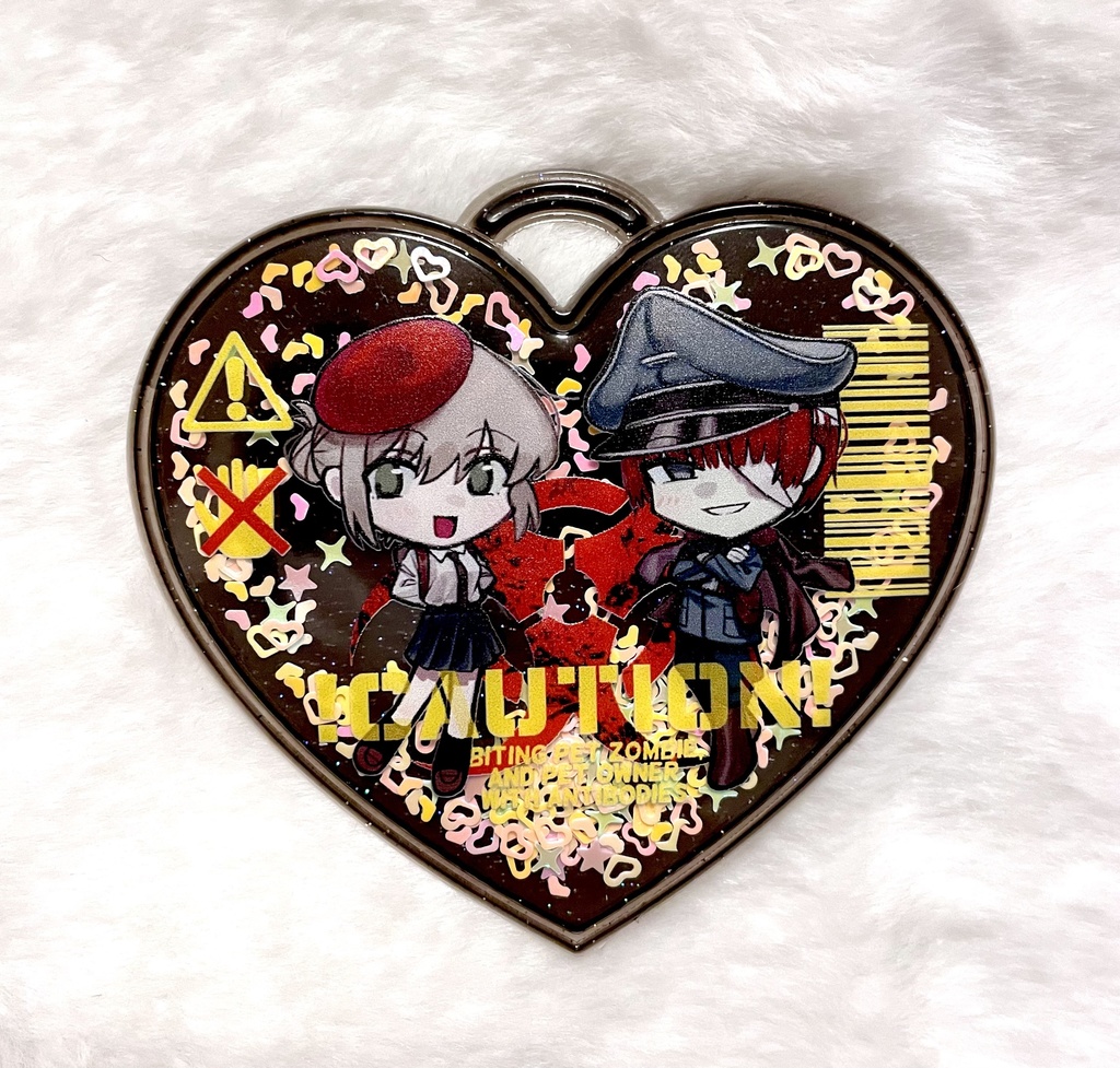 グリッター入りハートネームタグ