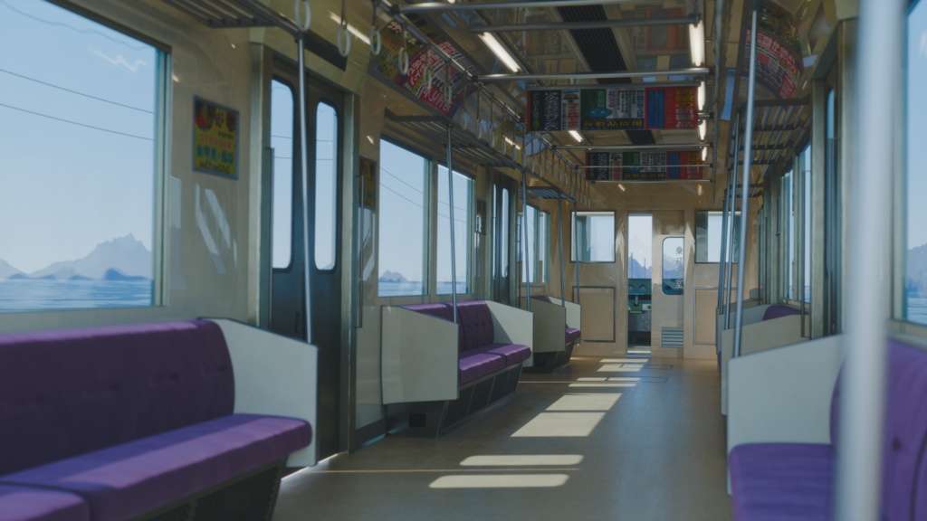 3DCG背景素材【無人電車】