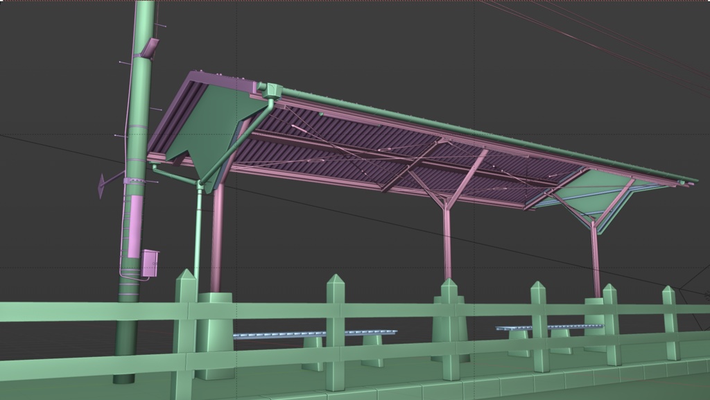 3DCG素材アセット【下灘駅】