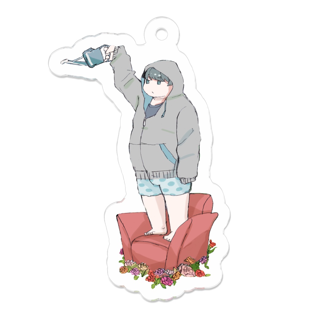 水やりアクリルキーホルダー