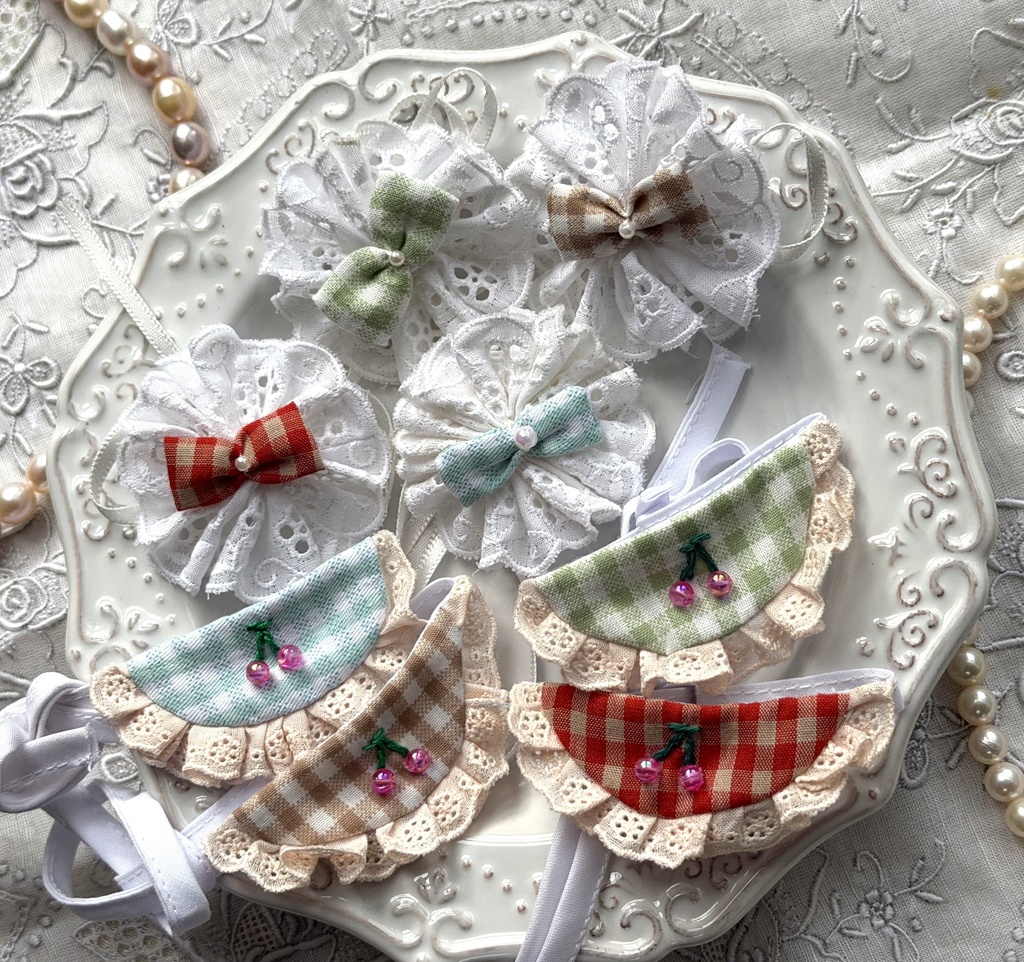 ※セット販売　ぬいぐるみ用　ヘッドピース＆スタイセット　レトロ風