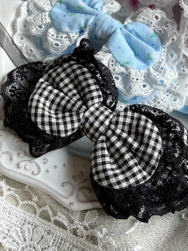 ぬいぐるみ用 リボンヘッドドレス レトロ風