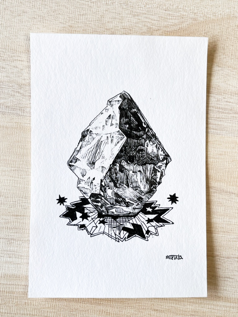 重い【はがきサイズ原画】