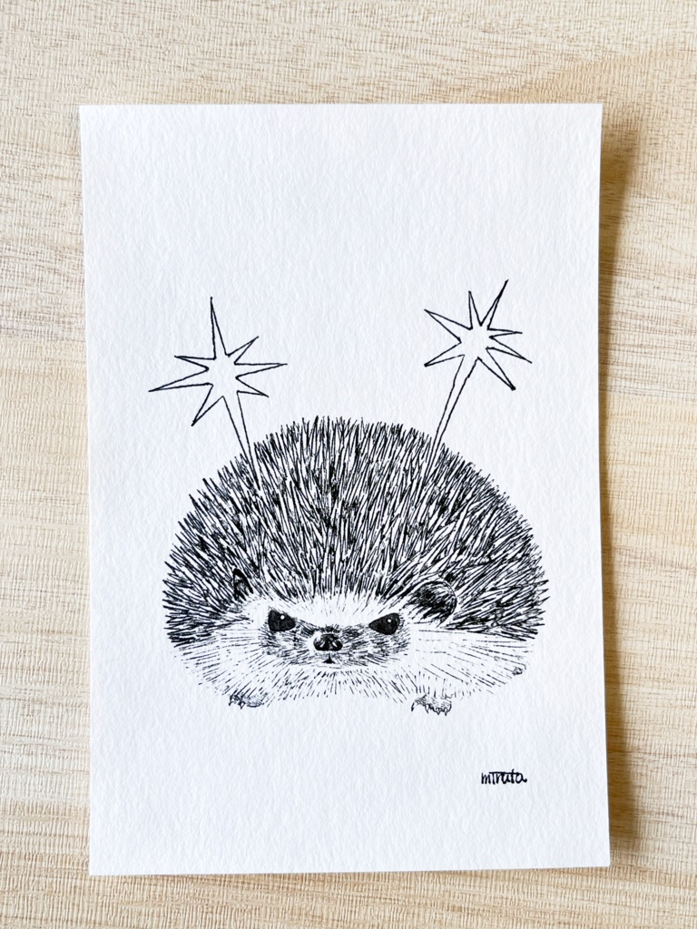 チクッと刺す【はがきサイズ原画】