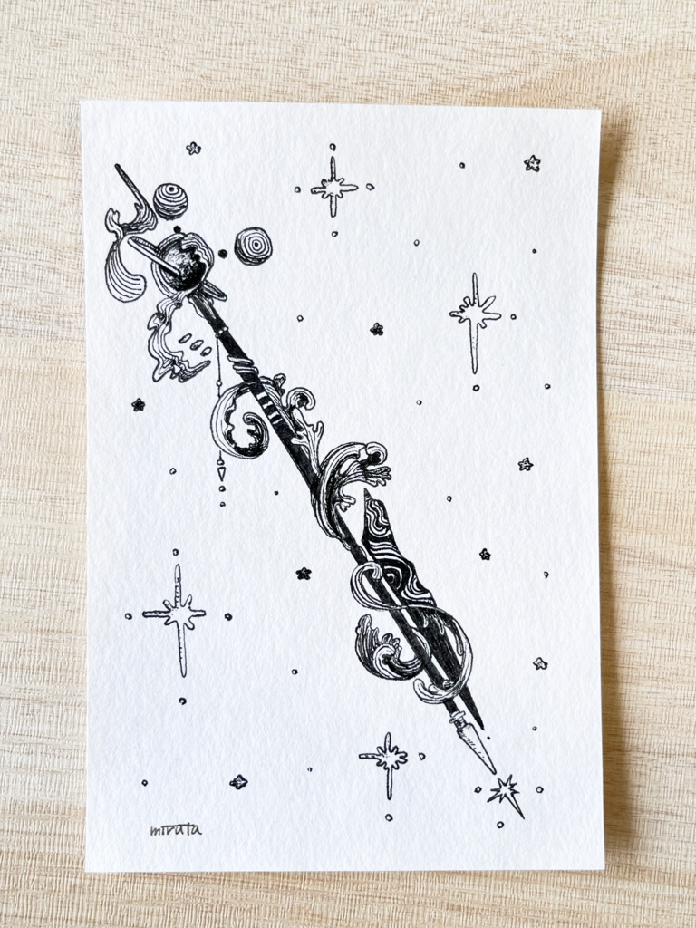 華美な【はがきサイズ原画】