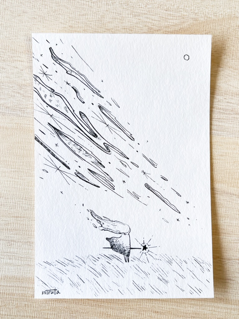 突風【はがきサイズ原画】