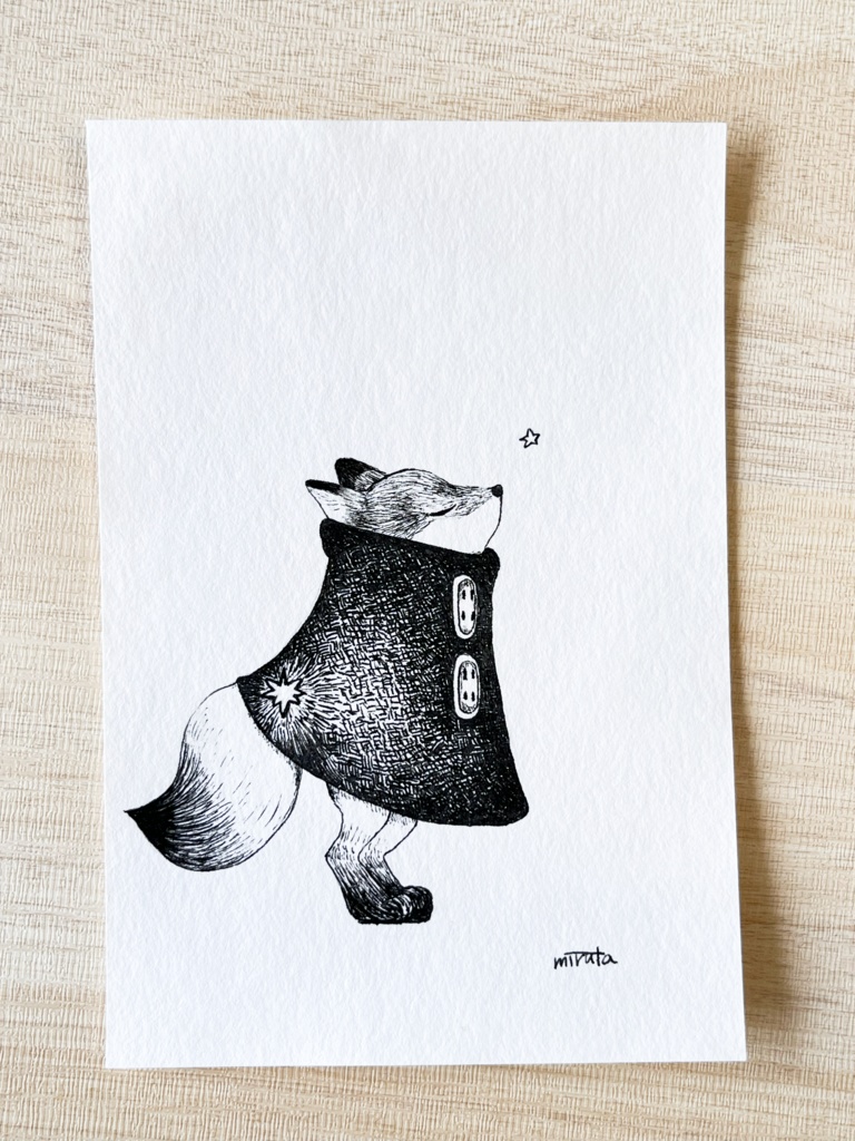 ボタン【はがきサイズ原画】