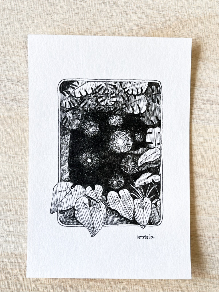 ホタル【はがきサイズ原画】