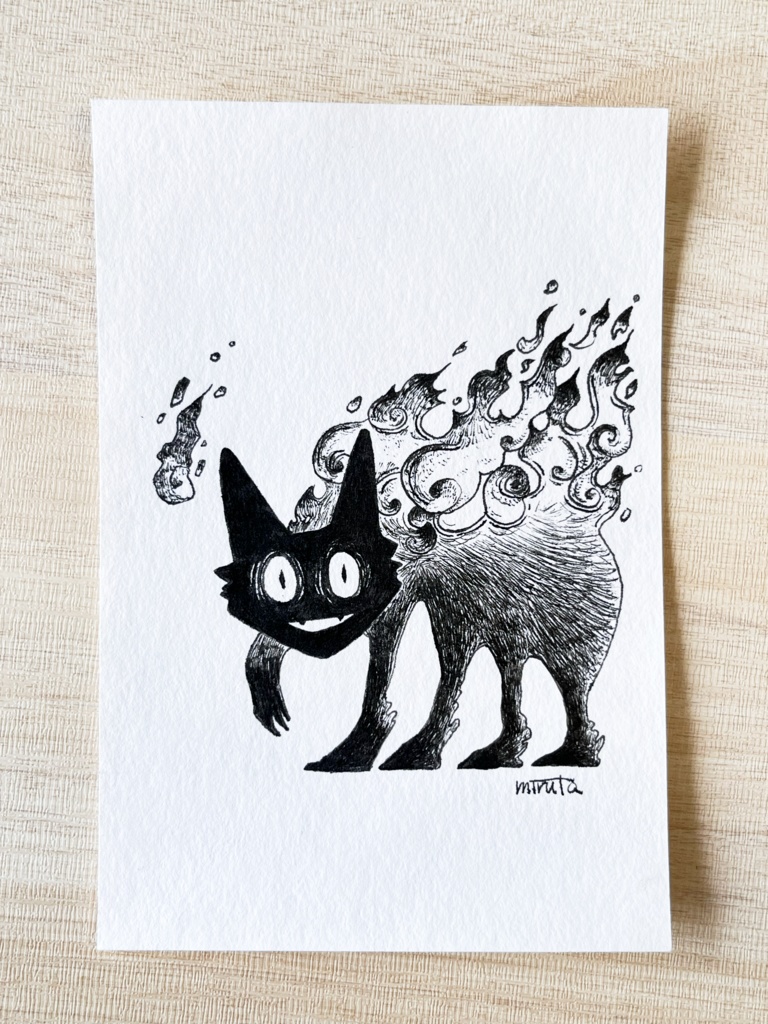 猛火【はがきサイズ原画】