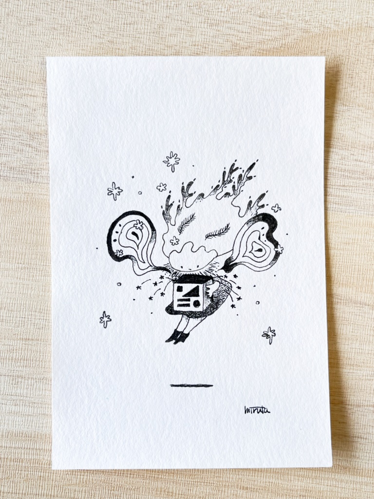 謎めいた【はがきサイズ原画】